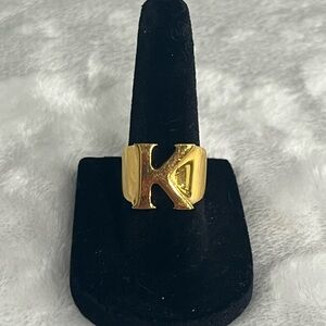 Authentic Chloe Gold Initial 'K' Ring